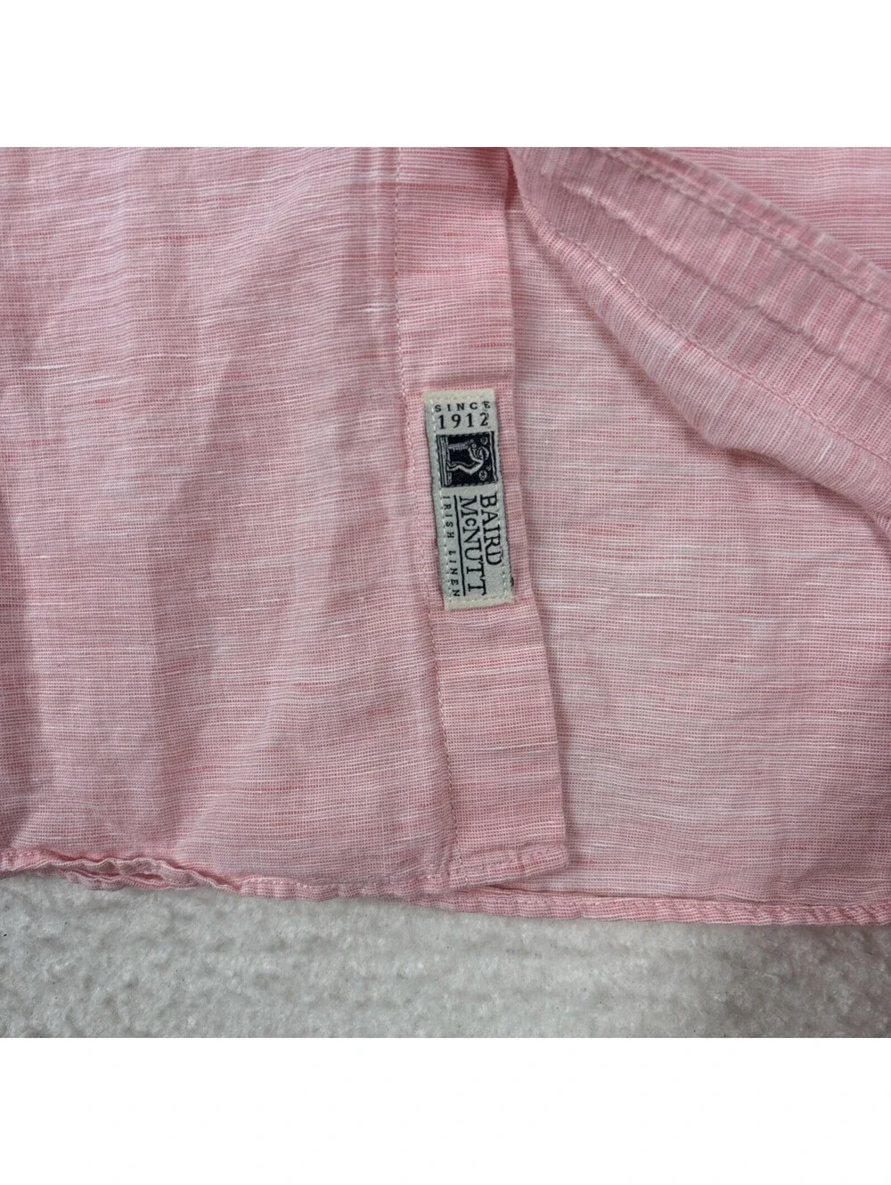 J.Crew Mens Slim Fit Baird McNutt Irish Linen Button Down Shirt Pink Mens Large